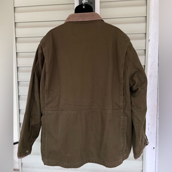Columbia VTG River Lodge Men XL Heavy Canvas Lined Hunting Jacket Leather Collar - Picture 3 of 16